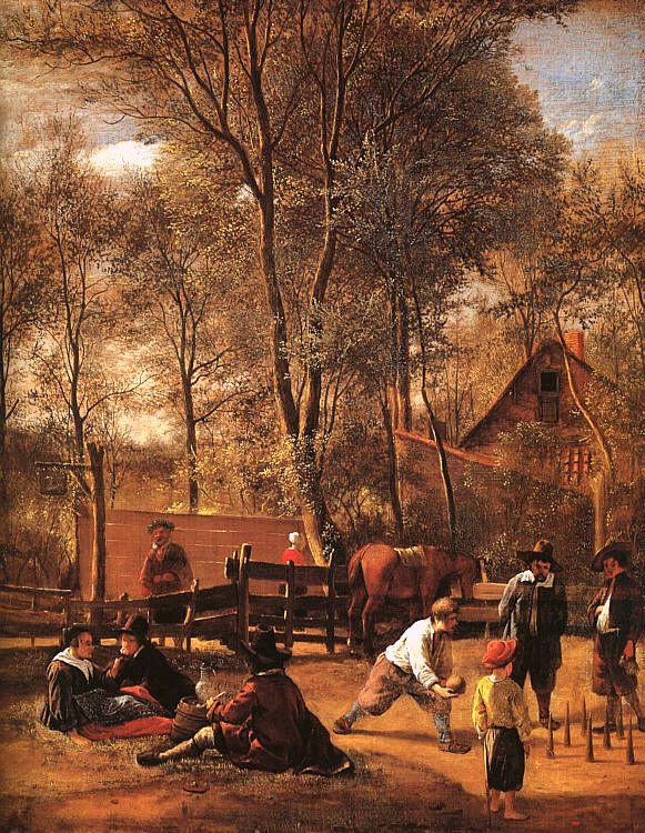 Jan Steen Skittle Players Outside an Inn oil painting picture